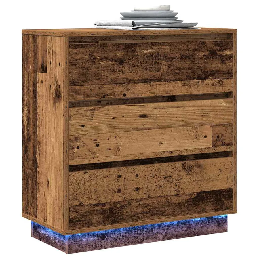Cabinet de chevet avec tiroir Bois ancien 71 x 34,5 x 75 cm - 3