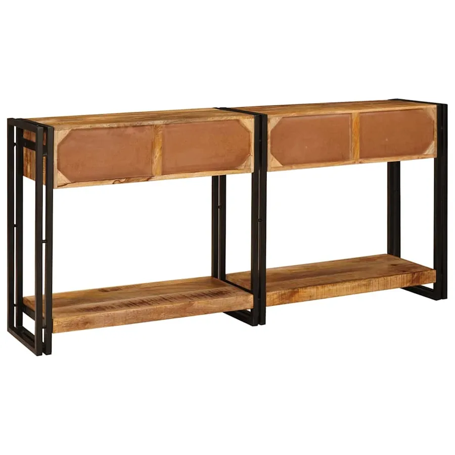 Tables console avec tiroir 2 pcs Marron Bois de mangue massif - 6