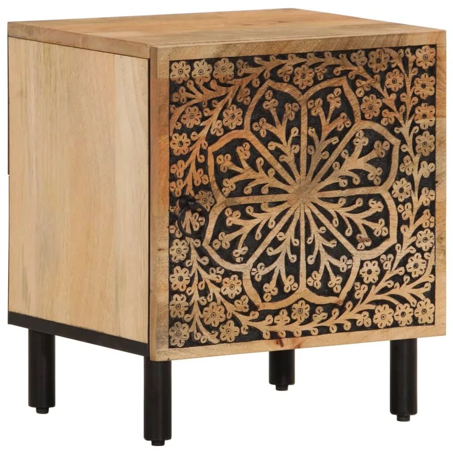 Tables de chevet 2 pcs 40x33x46 cm Bois de manguier solide - 5