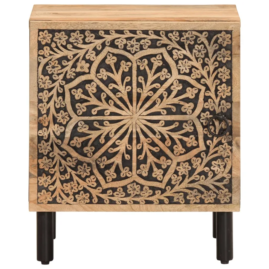 Tables de chevet 2 pcs 40x33x46 cm Bois de manguier solide - 6