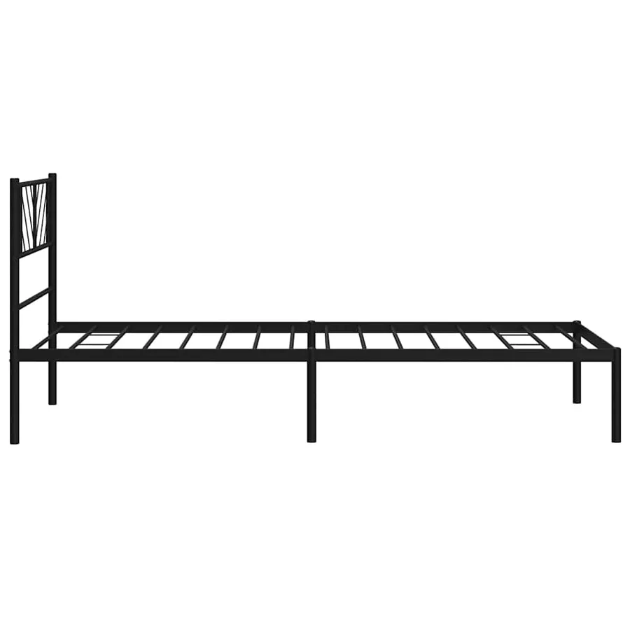 Cadre de lit métal sans matelas avec tête de lit noir 100x190cm - 7