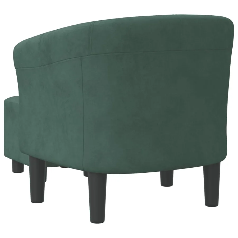 Chaise cabriolet avec repose-pied vert foncé velours - 5