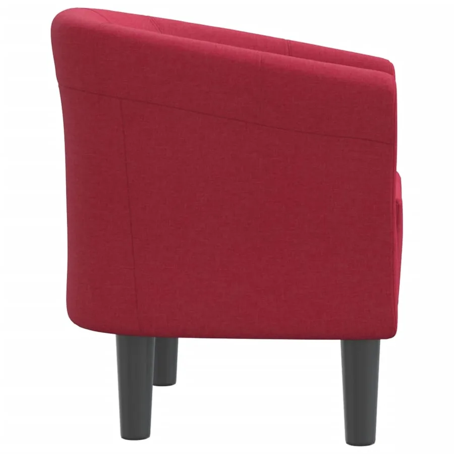Chaise cabriolet rouge bordeaux tissu - 4