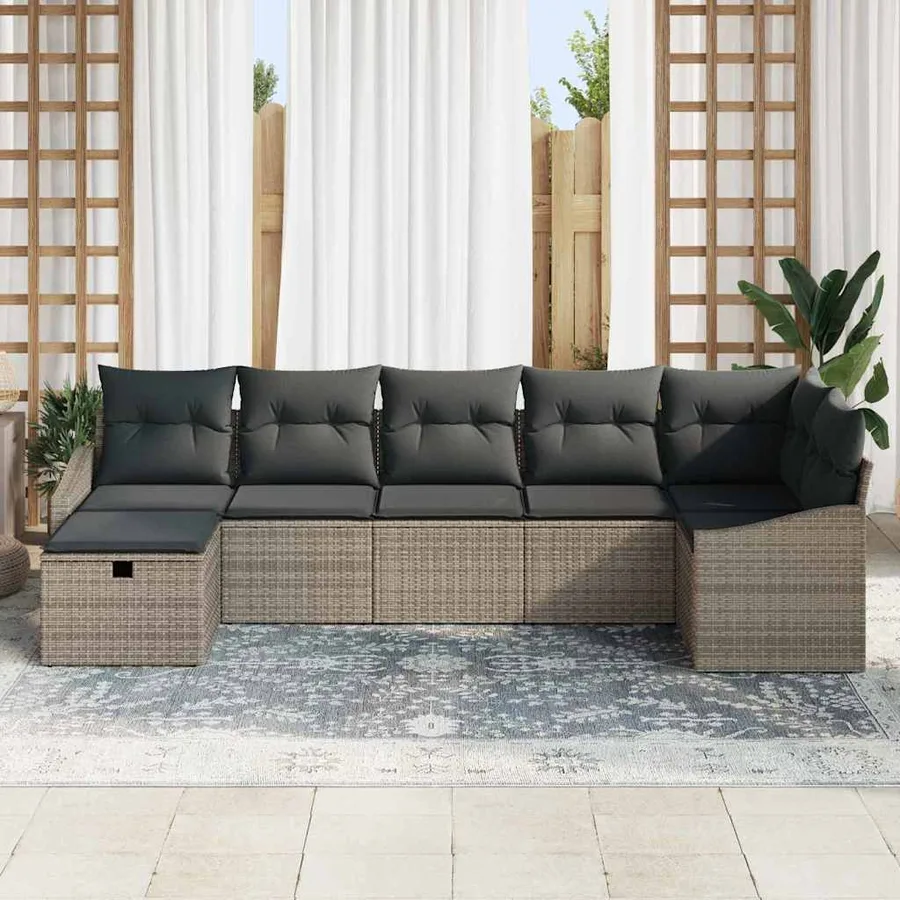 Ensemble de Canapés avec coussin 8 pcs polyrotin - 3