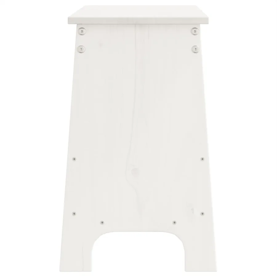 Banc d'entrée Blanc 100x28x45 cm Bois massif Pin - 5