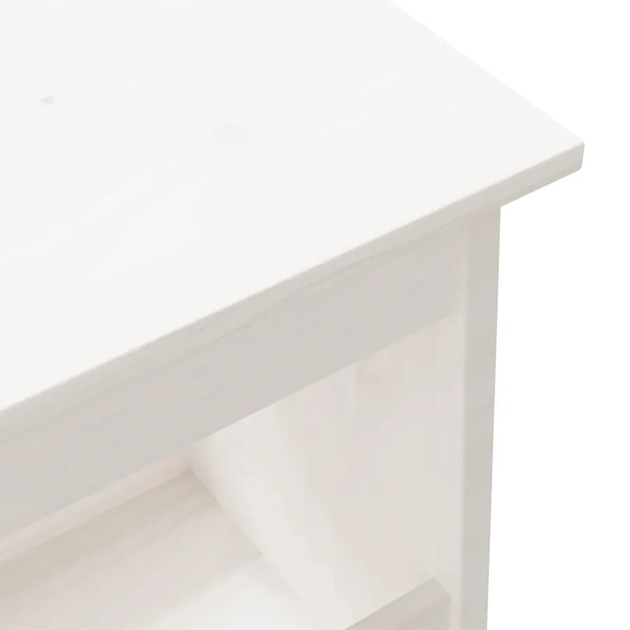 Banc d'entrée Blanc 100x28x45 cm Bois massif Pin - 6
