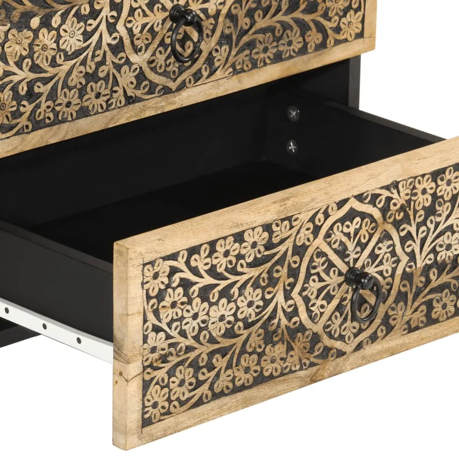 Table de chevet 50x33x60 cm bois de manguier massif - 10