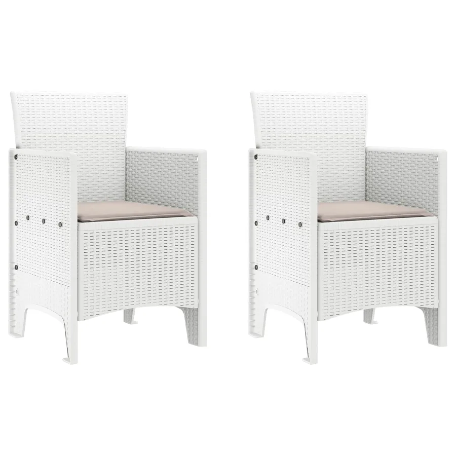 Chaise de jardin 2 pcs Blanc 53 x 49 x 85 cm Polypropylène - 2