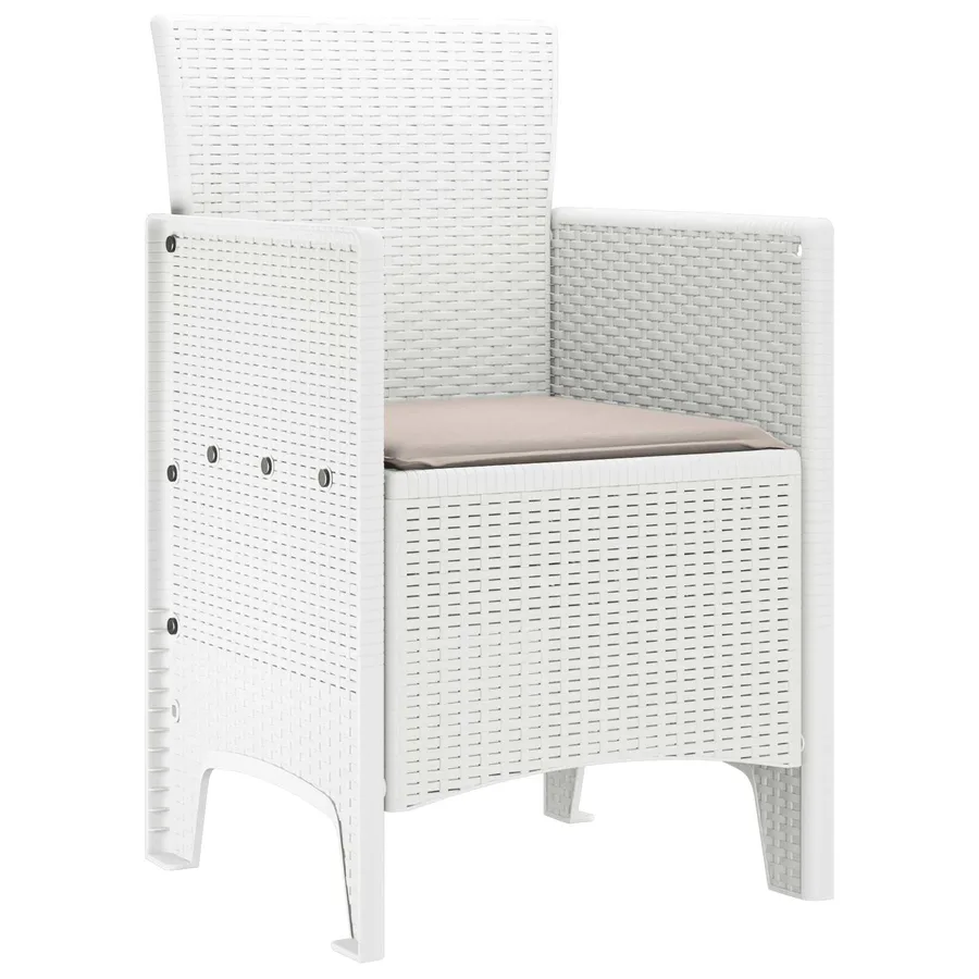 Chaise de jardin 2 pcs Blanc 53 x 49 x 85 cm Polypropylène - 4