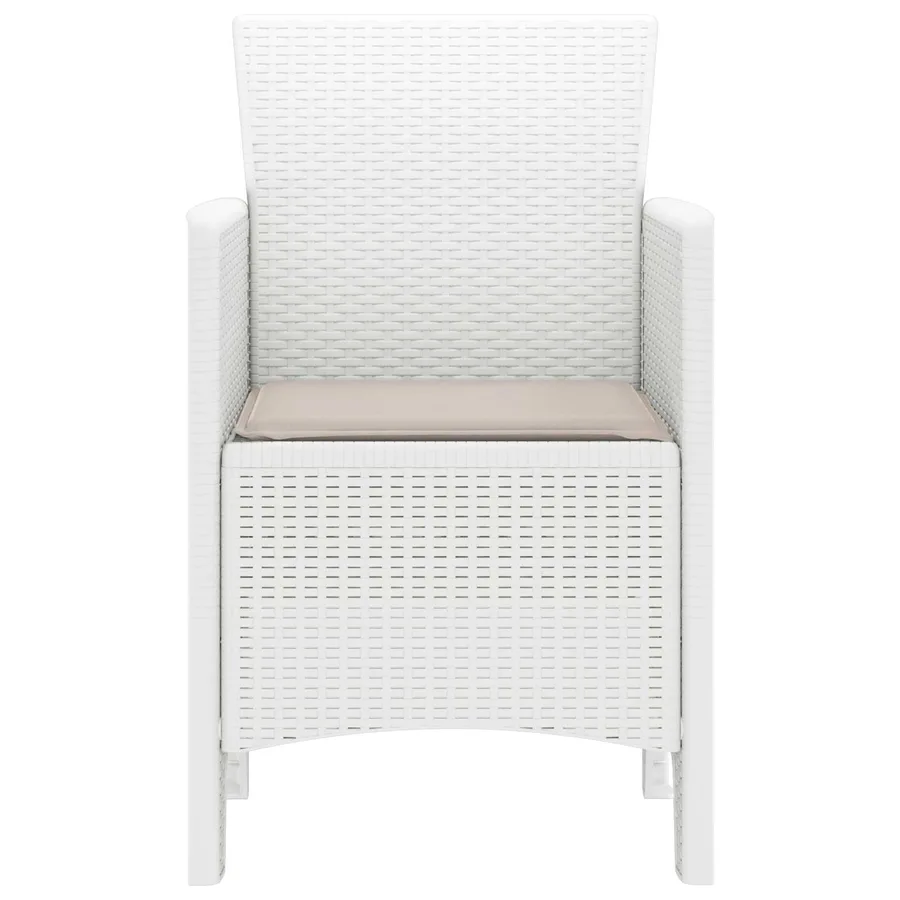 Chaise de jardin 2 pcs Blanc 53 x 49 x 85 cm Polypropylène - 5