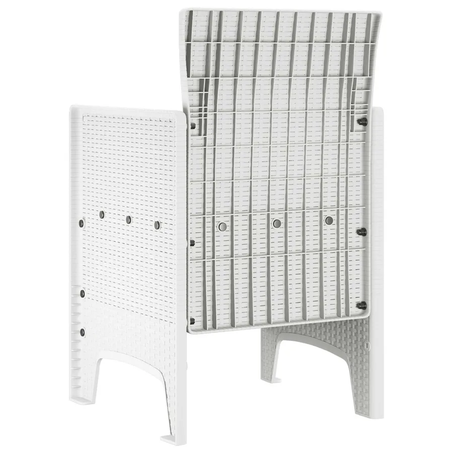 Chaise de jardin 2 pcs Blanc 53 x 49 x 85 cm Polypropylène - 7