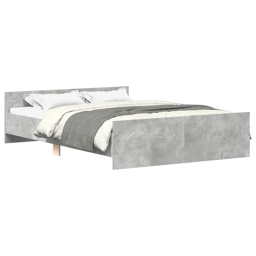 Cadre de lit sans matelas gris béton 135x190 cm - 2