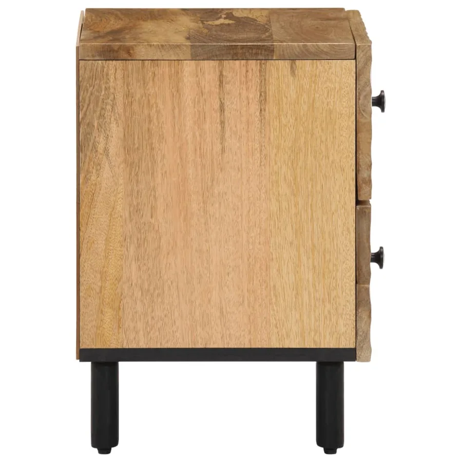 Tables de chevet 2 pcs 40x33x46 cm Bois de manguier solide - 5