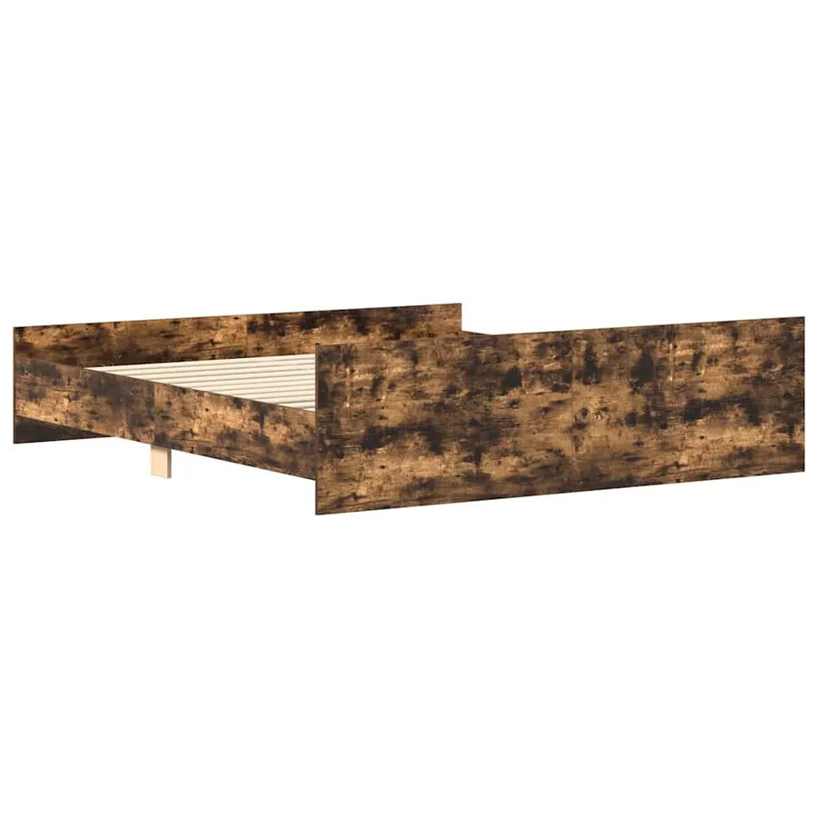 Cadre de lit sans matelas chêne fumé 160x200 cm - 6