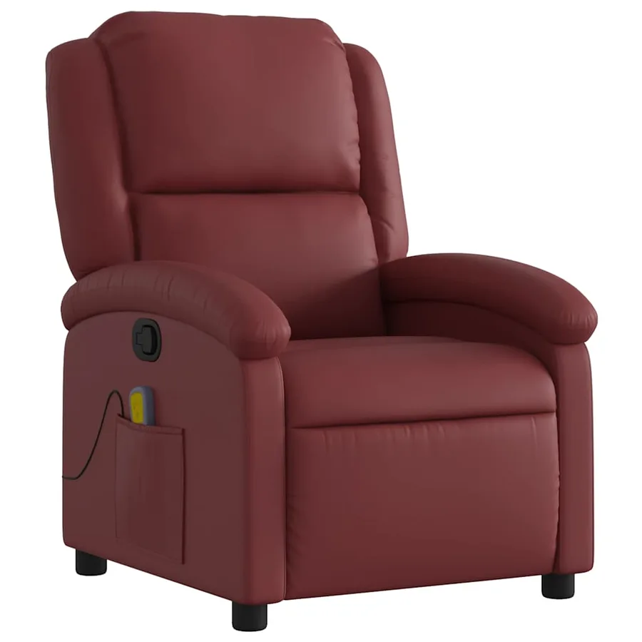 Fauteuil de massage inclinable Rouge bordeaux Similicuir - 3