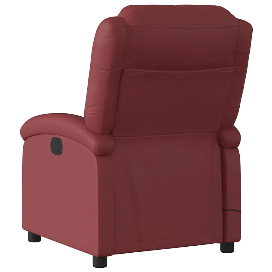 Fauteuil de massage inclinable Rouge bordeaux Similicuir - 6