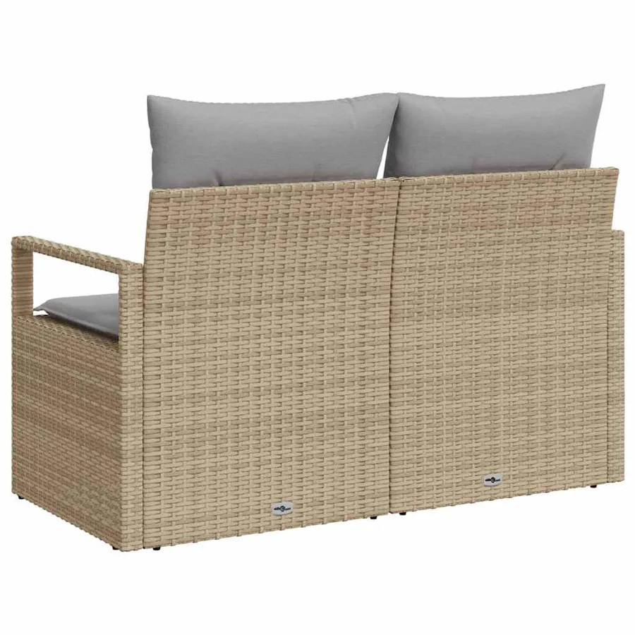 Canapé de jardin avec coussin 120 x 62 x 69 cm polyrotin - 4