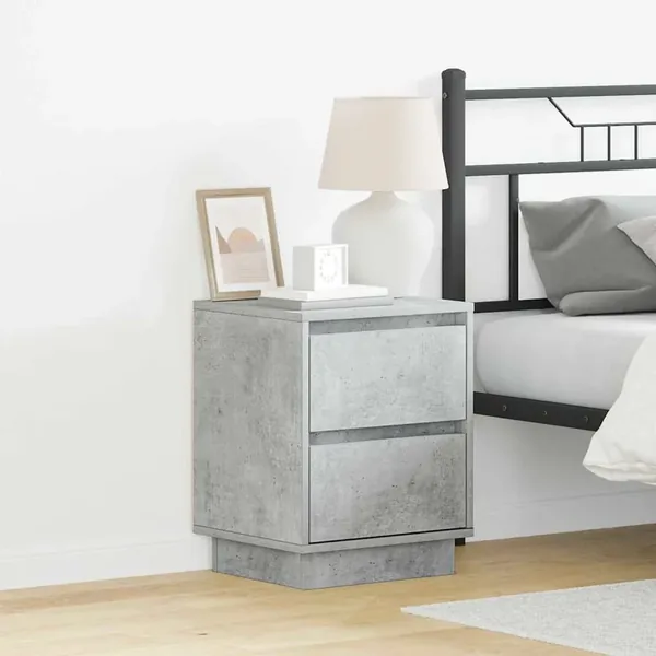 Cabinet de chevet Gris béton 39 x 34,5 x 50 cm