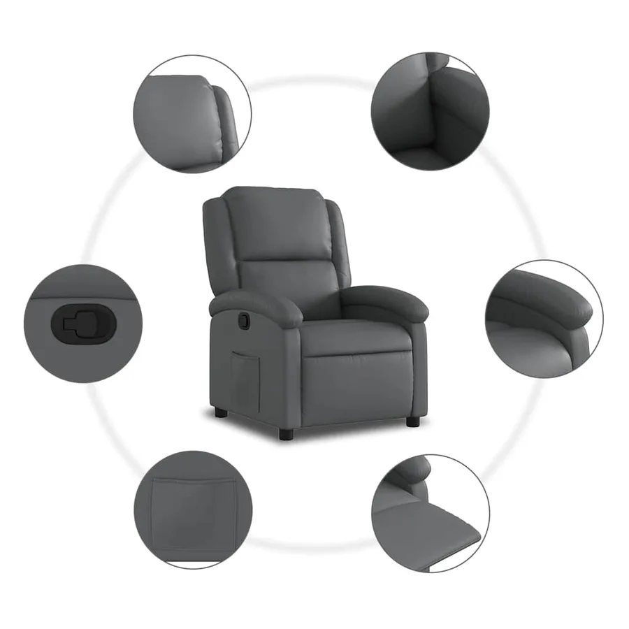 Fauteuil inclinable Gris Similicuir - 8