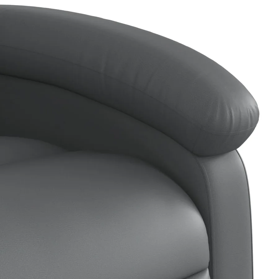 Fauteuil de massage inclinable en similicuir gris - 9
