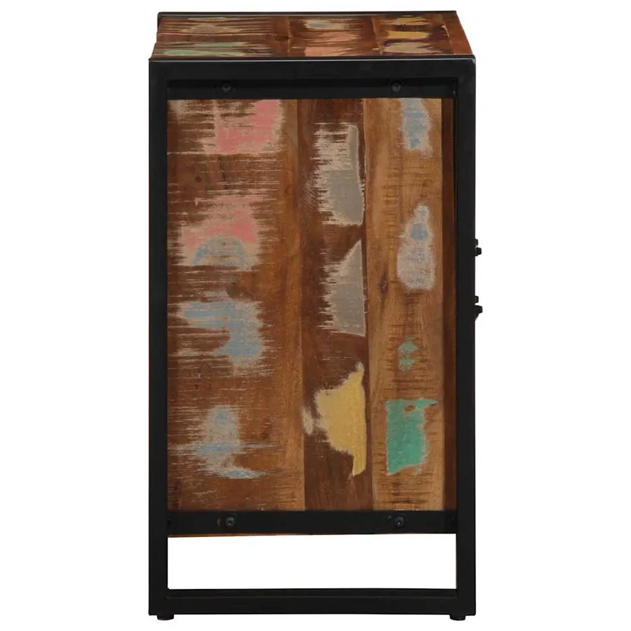 Armoire de salle de bain avec porte Marron Bois Recyclé Solide - 5
