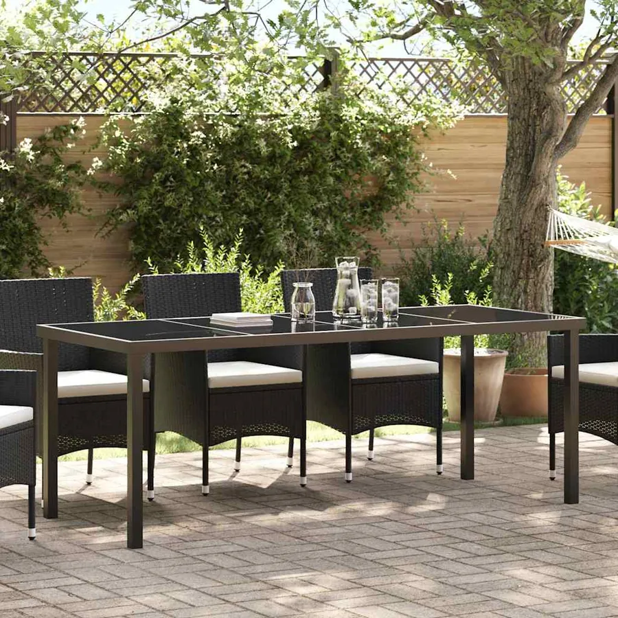 Table de Jardin Noir 200 x 80 x 73 cm Métal