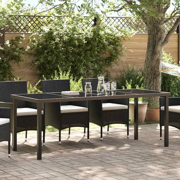 Table de Jardin Noir 200 x 80 x 73 cm Métal