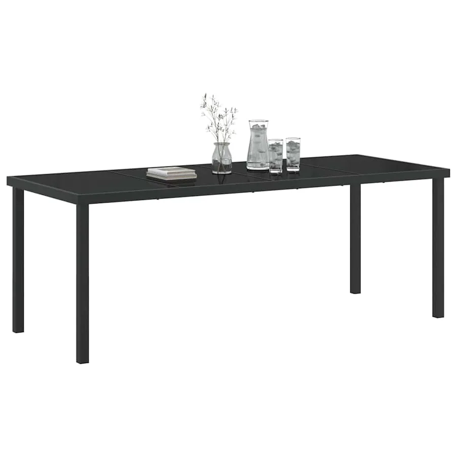 Table de Jardin Noir 200 x 80 x 73 cm Métal - 3