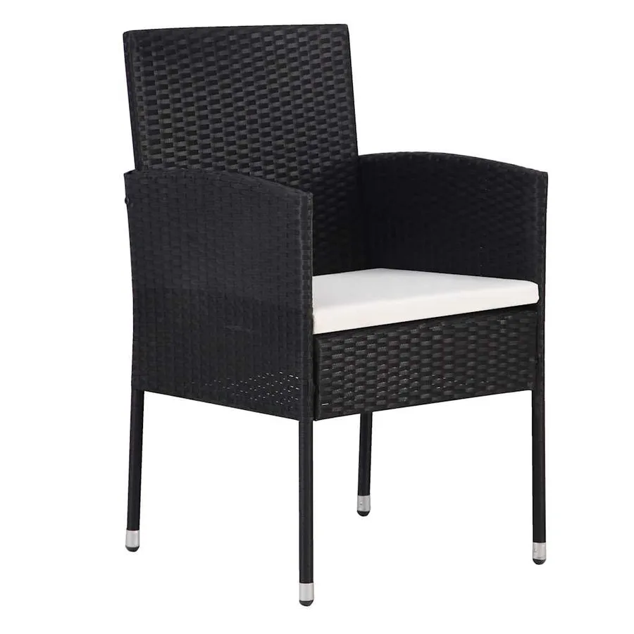 Ensemble de salle à manger pour jardin 9 pcs Noir polyrotin - 6