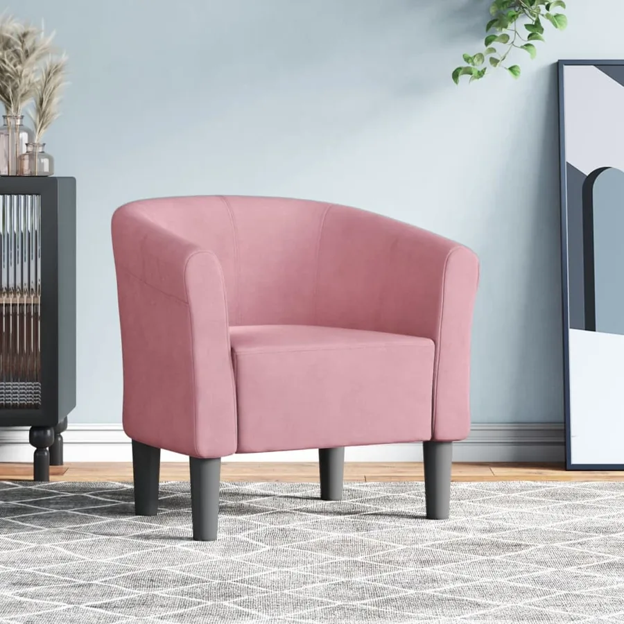 Chaise cabriolet rose velours