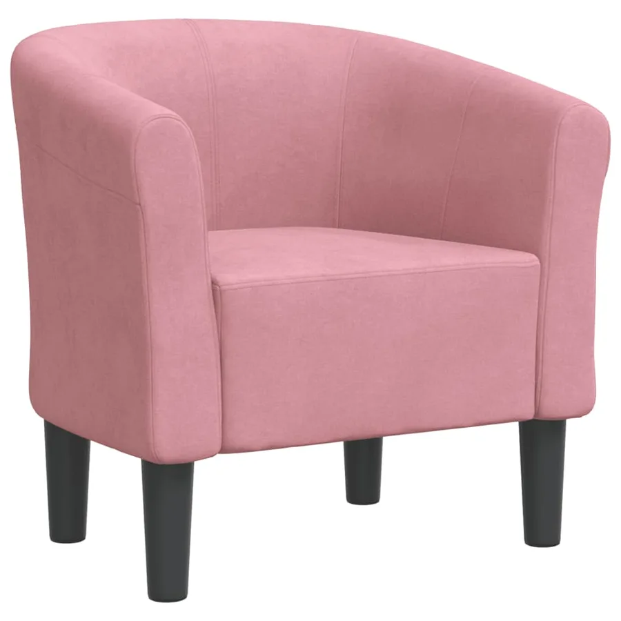 Chaise cabriolet rose velours - 2