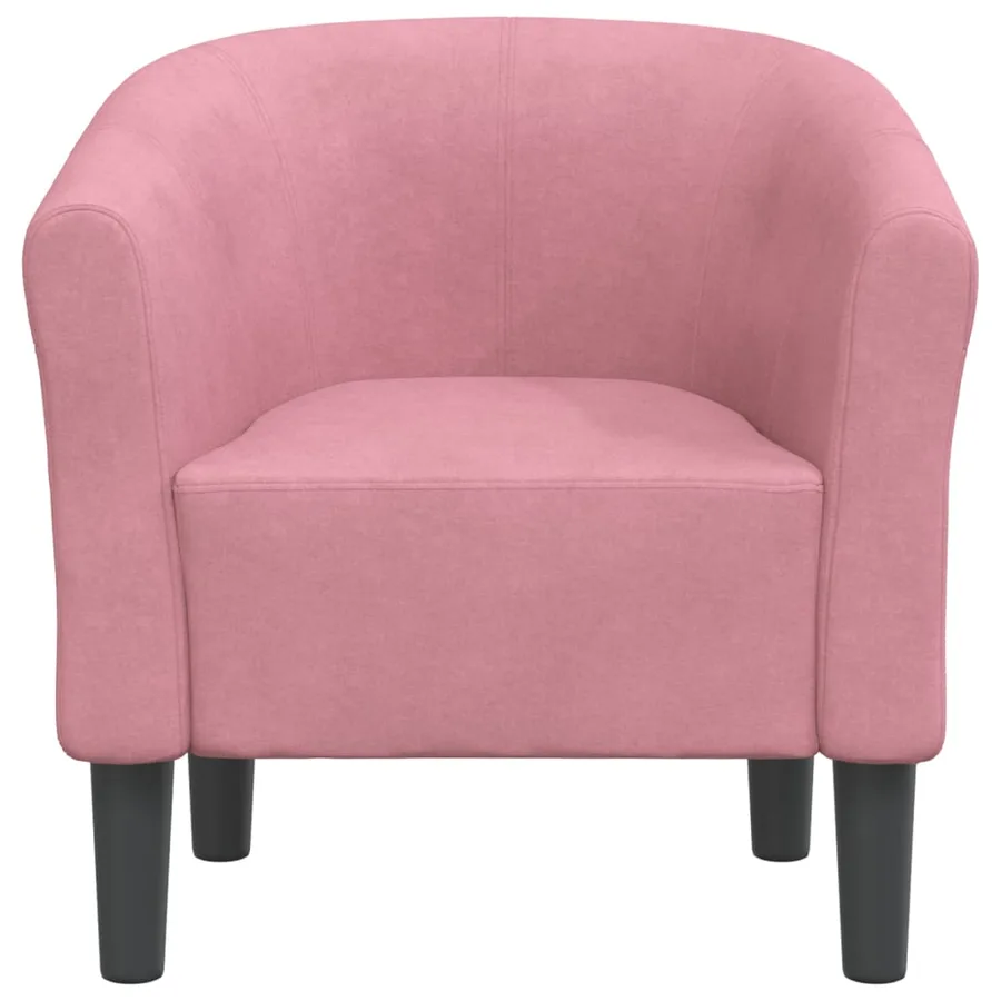 Chaise cabriolet rose velours - 3