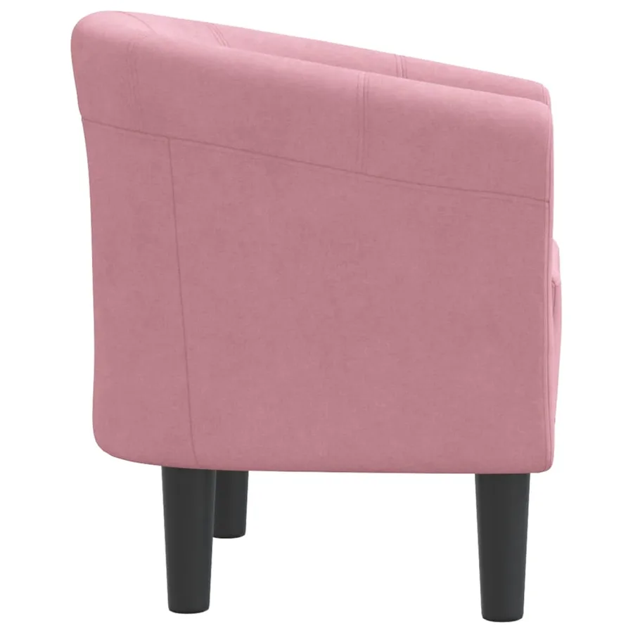 Chaise cabriolet rose velours - 4
