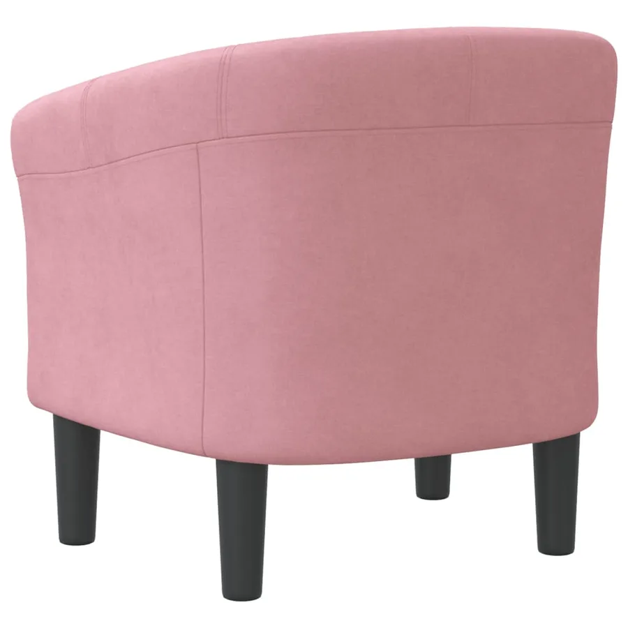 Chaise cabriolet rose velours - 5