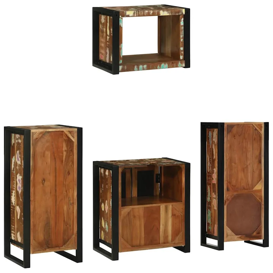 Ensemble de mobilier de salle de bain 4 pcs Bois Recyclé Solide - 8