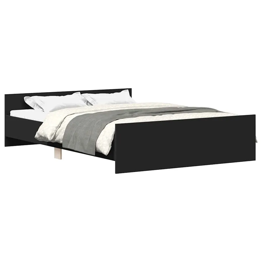 Cadre de lit sans matelas noir 135x190 cm - 2