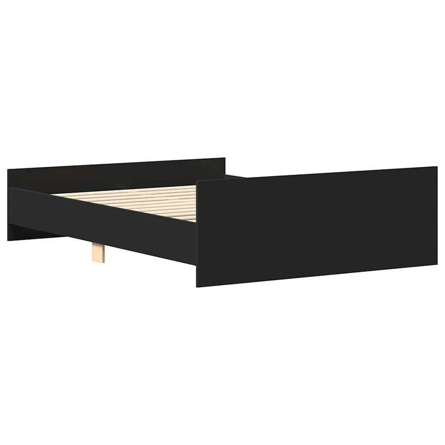 Cadre de lit sans matelas noir 135x190 cm - 6