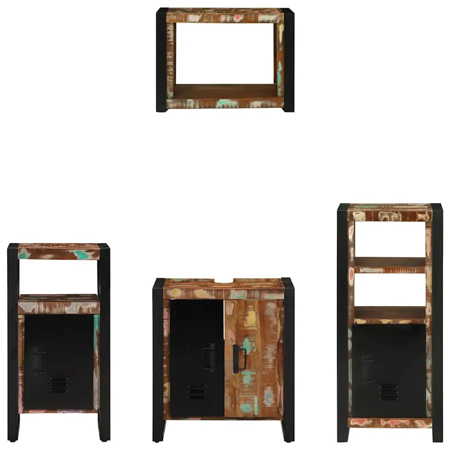 Ensemble de mobilier de salle de bain 4 pcs Bois Recyclé Solide - 7