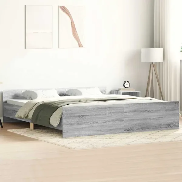 Cadre de lit sans matelas sonoma gris 180x200 cm