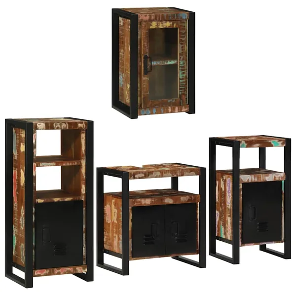 Ensemble de mobilier de salle de bain 4 pcs Bois massif recyclé
