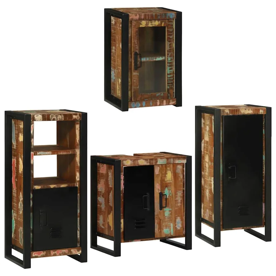 Ensemble de mobilier de salle de bain 4 pcs Bois massif recyclé