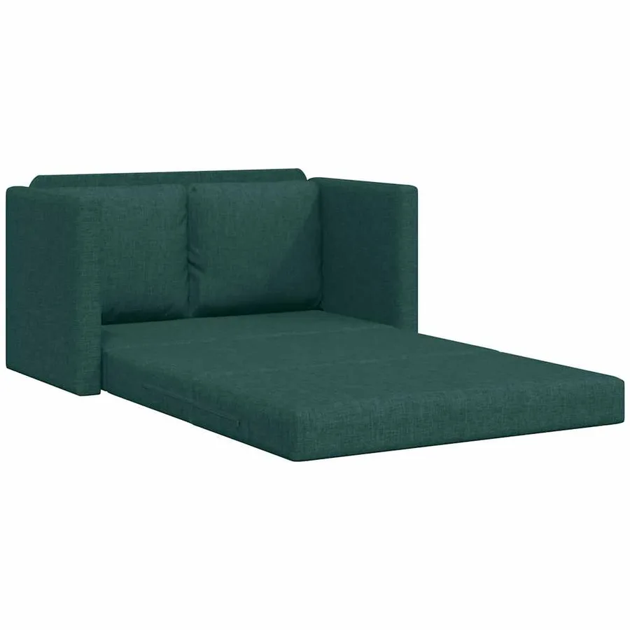 Canapé-lit 2 en 1 vert foncé 112x174x55 cm tissu - 4