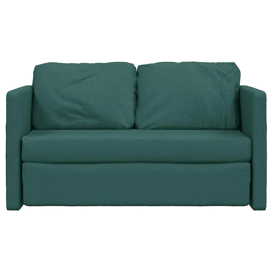 Canapé-lit 2 en 1 vert foncé 112x174x55 cm tissu - 5