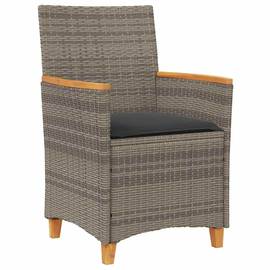 Ensemble de salle à manger pour jardin 9 pcs Gris polyrotin - 6