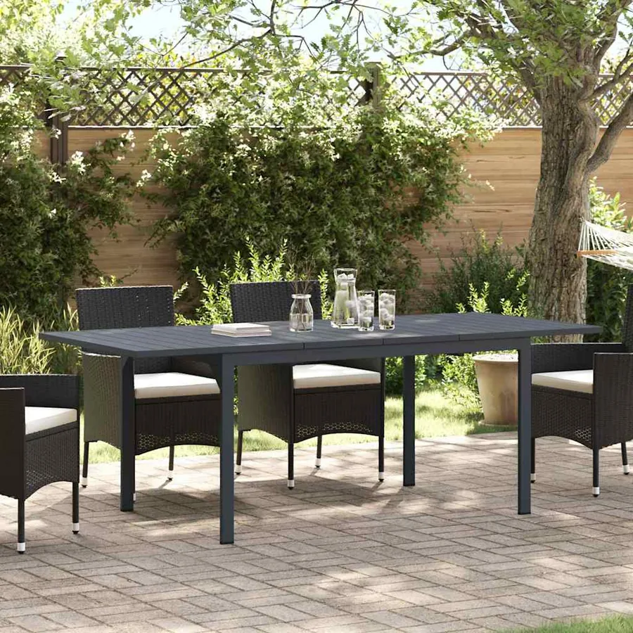 Table à dîner d'extérieur Anthracite 210 x 90 x 73 cm Acier