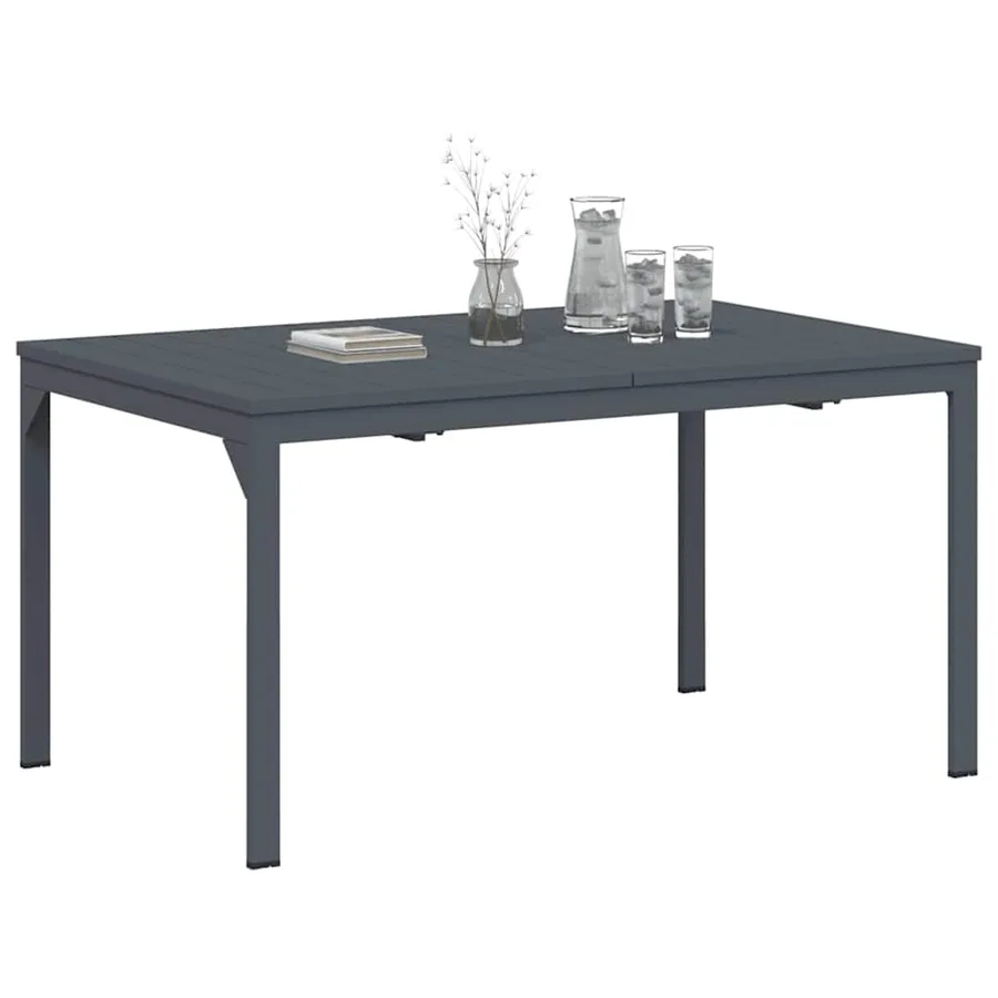 Table à dîner d'extérieur Anthracite 210 x 90 x 73 cm Acier - 3