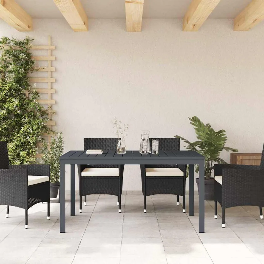 Table à dîner d'extérieur Anthracite 210 x 90 x 73 cm Acier - 4