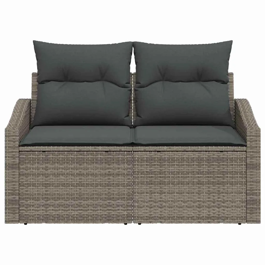 Canapé de jardin avec coussin 123 x 62 x 69 cm polyrotin - 4
