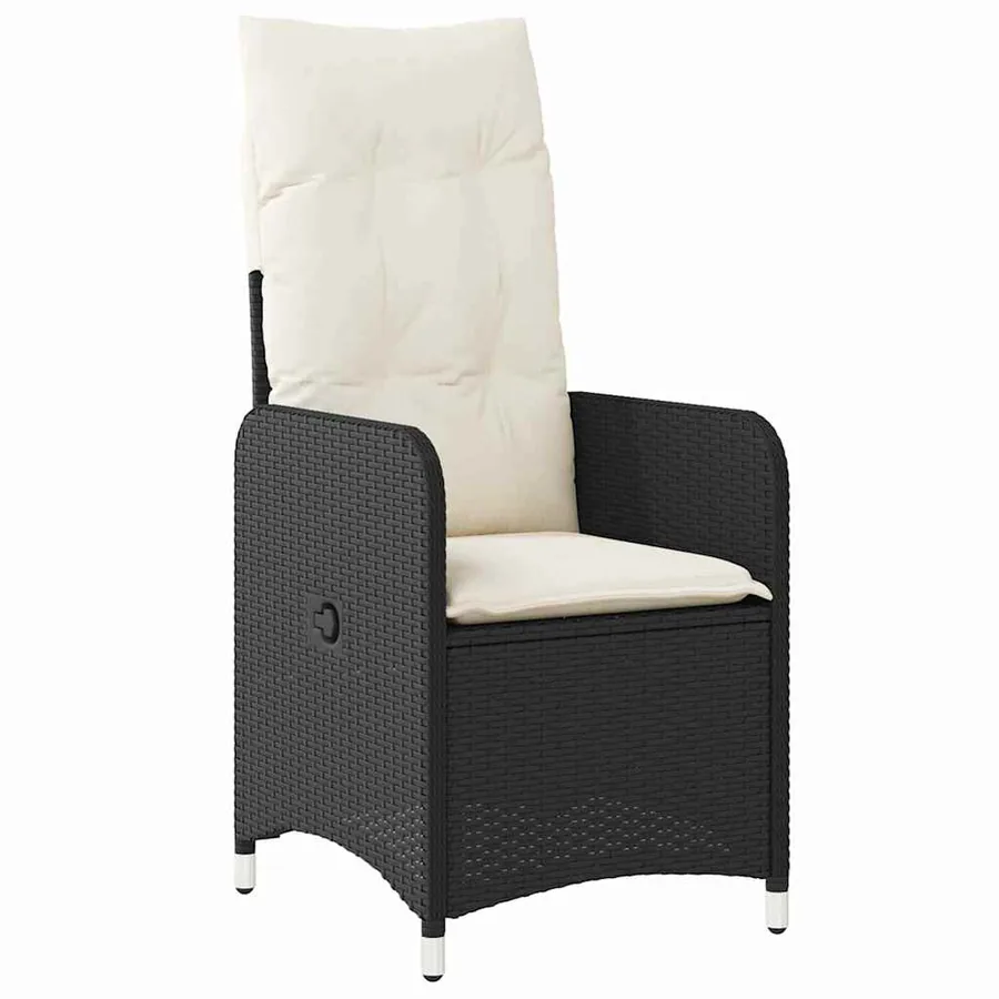 Ensemble de salle à manger pour jardin 9 pcs Noir polyrotin - 6