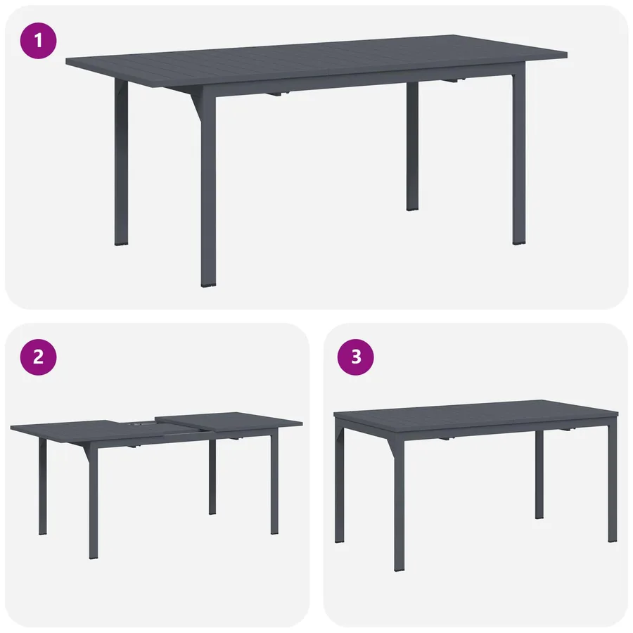 Ensemble de salle à manger pour jardin 9 pcs Noir polyrotin - 10